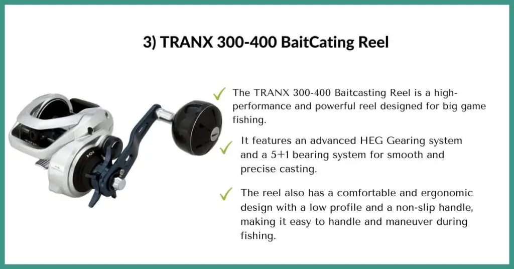 tranx 300-400 baitcasting reel