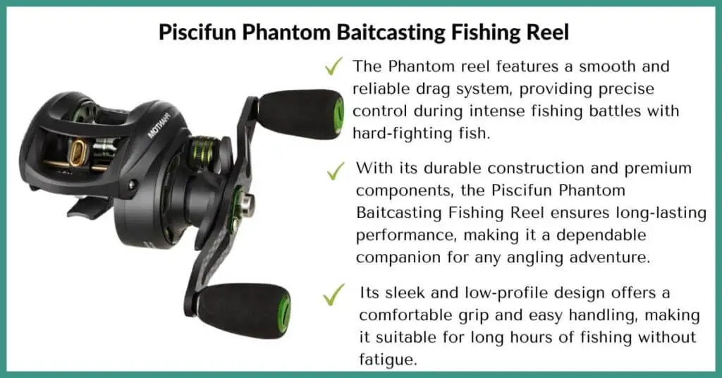 piscifun phantom baitcasting fishing reel