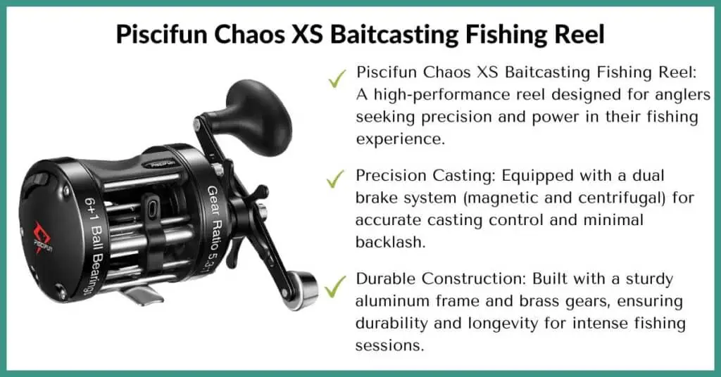 piscifun chaos xs baitcasting fishing reel