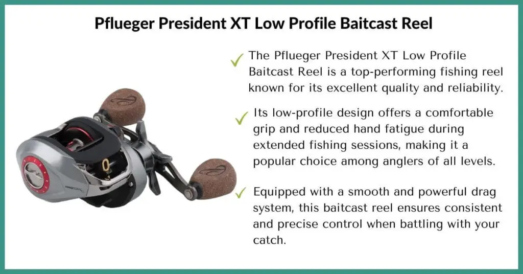 pflueger president xt low profile baitcast reel
