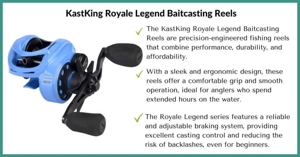 kastking royale legend baitcasting reels