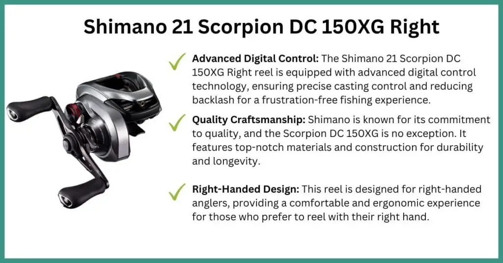 shimano 21 scorpion dc 150xg right